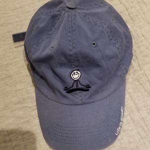 Life is good blue yoga figure baseball cap